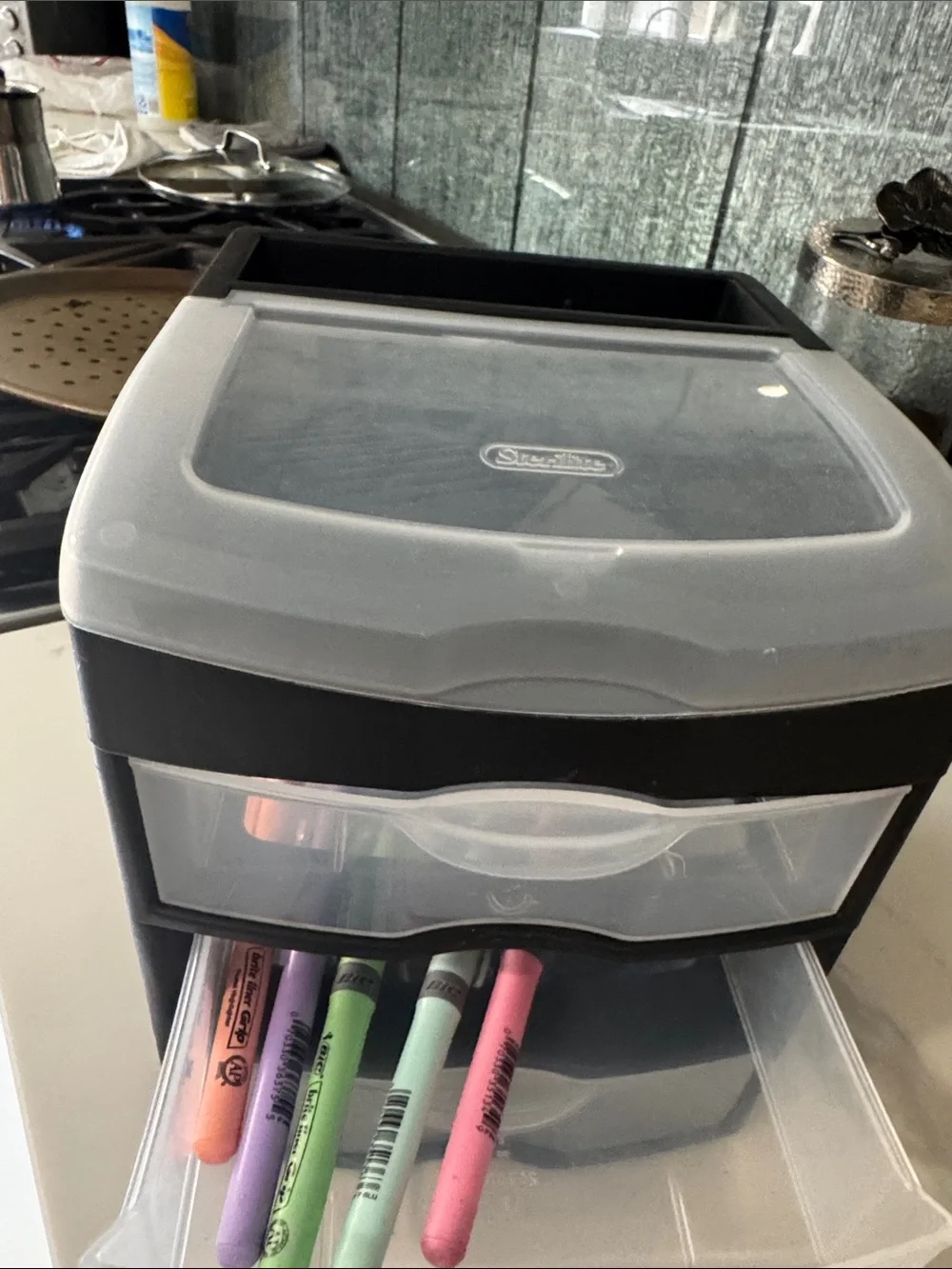 Black & Clear 3-Drawer Plastic Organizer - Compact Home Storage